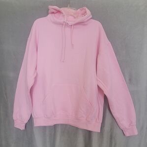 Pink Hoodie Sweater, Size L, Width 24", Shoulder 25", NEW